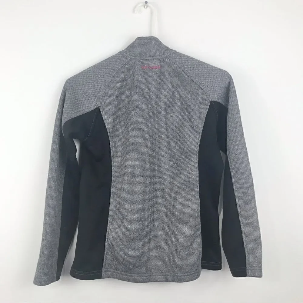 Spyder Gray and Black Zip Up Thermal Jacket with Pink Trim
